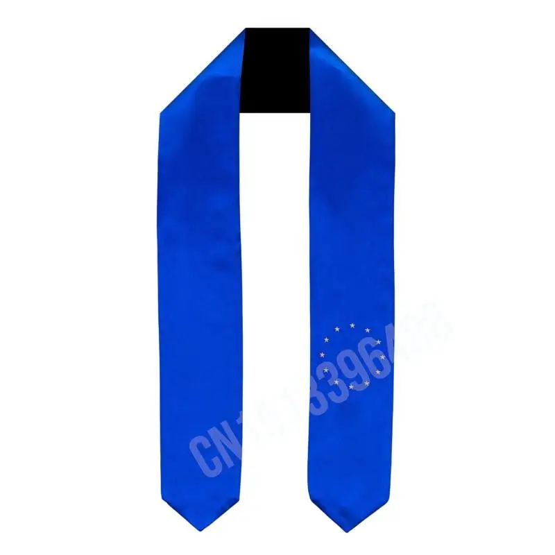 European Union Flag Scarf Top Print Graduation Sash Stole International Study Abroad Adultparty Accessory