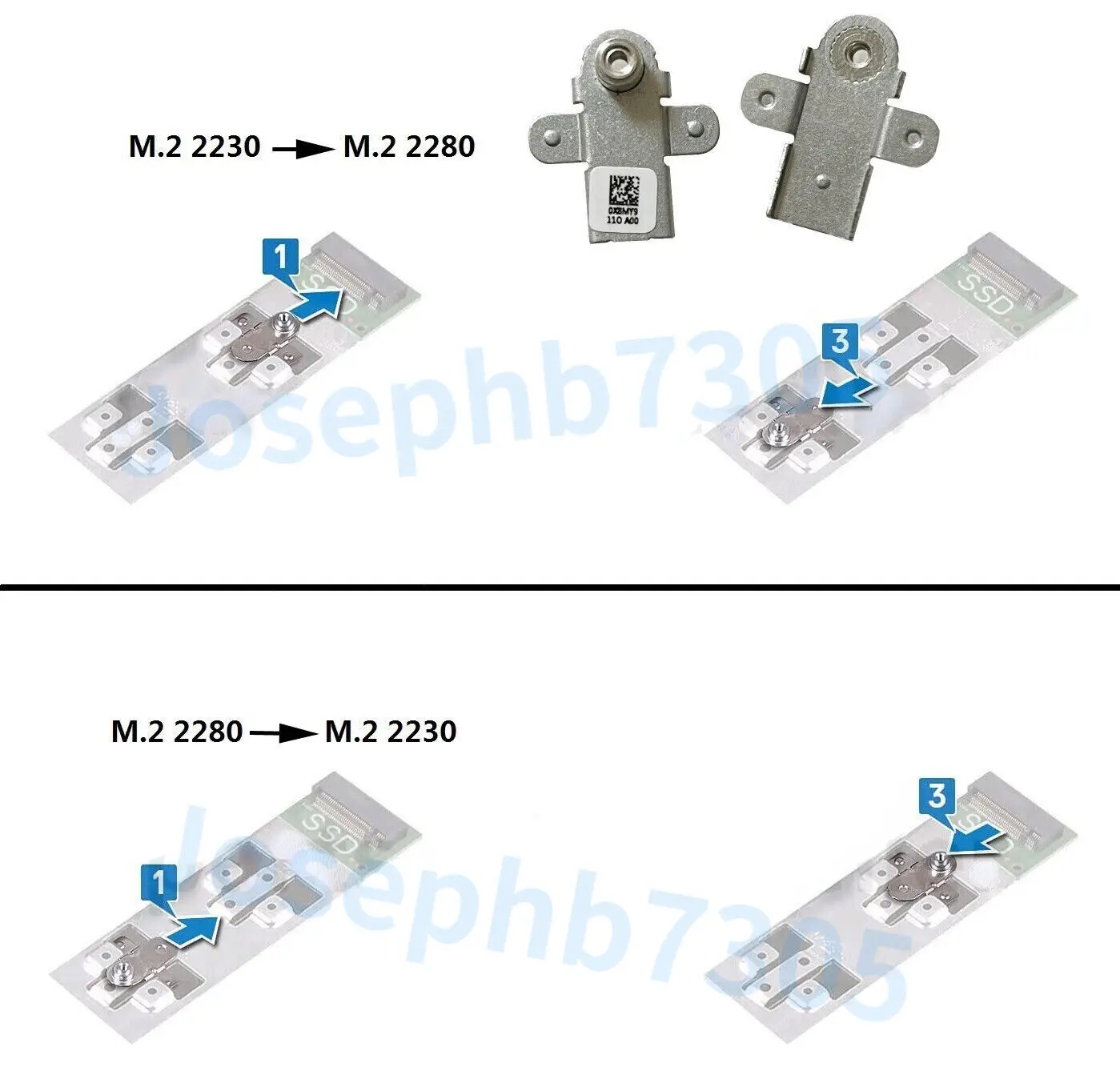 G15 5510 5511 5515 M.2 NVME2230 2280 SSD Bracket Shield 0X8MY9 Caddy For Dell