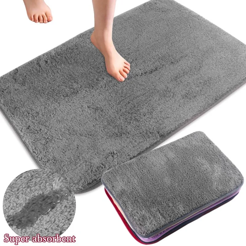 Thick Bathroom Carpet, Non-slip, Soft, Absorbent, Machine Washable And Dryable, Suitable For Floors, Showers Bath Mat