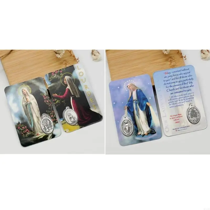 K1AE Christian Character Card Double Side Italian Culture Cards Figures Prayer Card Educational Italian Personality Cards
