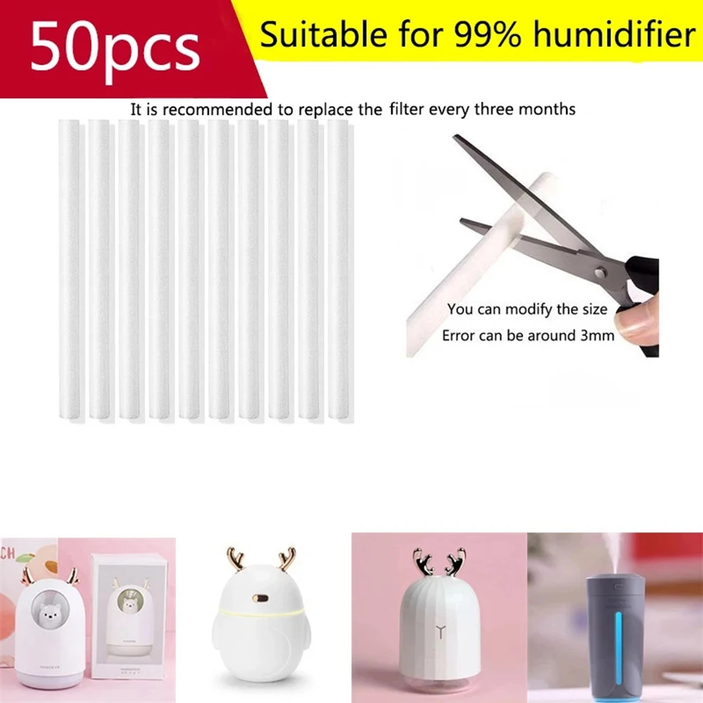 8X200mm Large Humidifier Aroma Filter Atomizer Replacement Cotton Swab 50Pack