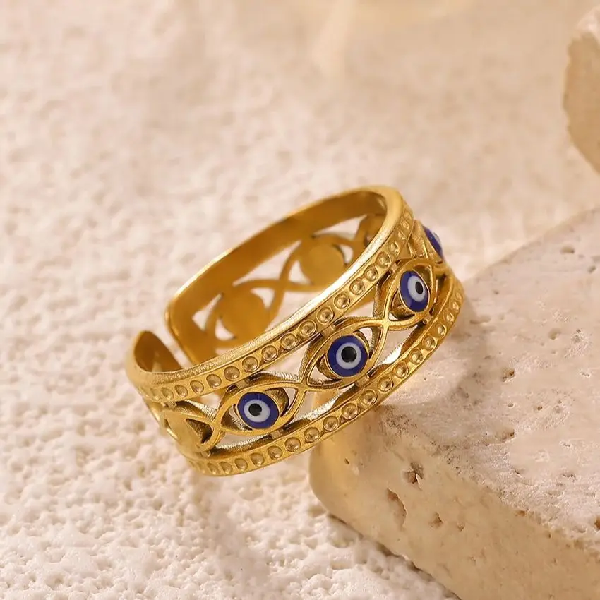 Enamel Evil Eye Rings Women For Women