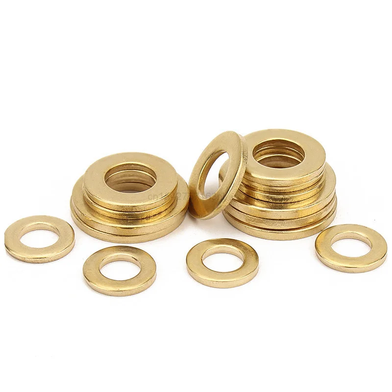 10/50pcs M2 M2.5 M3 M4 M5 M6 M8 M10 M12 GB97 DIN125 Solid Brass Copper Flat Washer Plain Gasket Pad High Quality