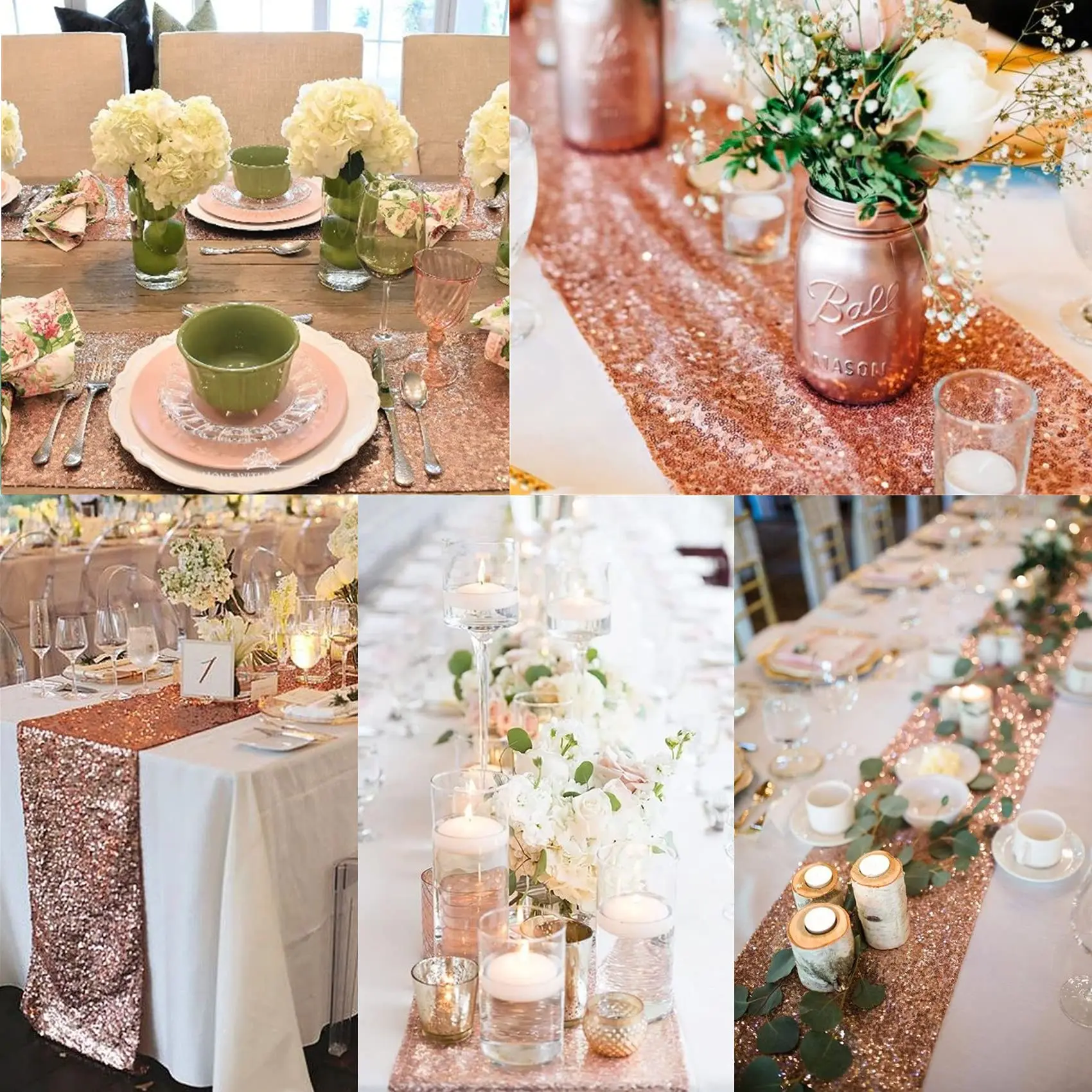 Description Picture 4 of item1 Pieces Sequin Table Runner Glitter Dining for Birthday Wedding Baby Shower Bachelorette Holiday Celebration Party