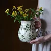 Retro Ceramic Vase Flower Vase for Home Decoration Table Decoration Pastoral Style Hydroponic Flower Arrangement Leaf Flower Pot 6