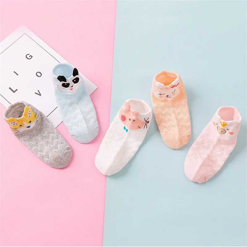 5 Pairs/Lot 1-12Y Spring Summer Children Breathable Mesh Socks Boy Girl Cotton Casual Baby Fashion Clothes Accessories