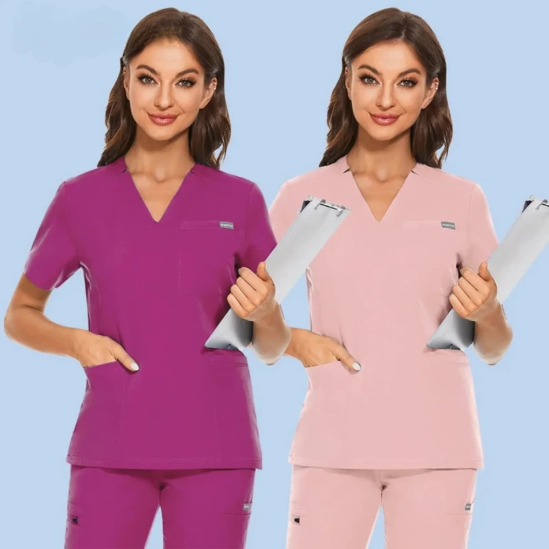 

Dentist Scrubs Tops Fashion Hotel Workwear Scrub Shirts Medical Uniform Surgery Uniform Pet Shop Doctor Nurse Blouse Nursing