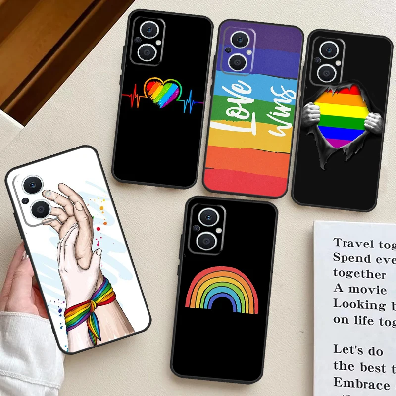 Custodia Lgbt Pride Rainbow Per Oppo Reno 8T 4Z 5Z 10 Pro 4 5 6 7 8 Lite Oppo Find X2 Lite X3 Neo X5 X6 Pro Cover