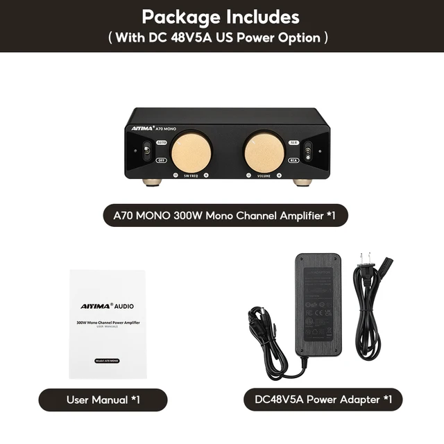 AIYIMA A70 MONO TPA3255 PFFB mono 2.0/2.1/5.1/7.1 Power Amplifier