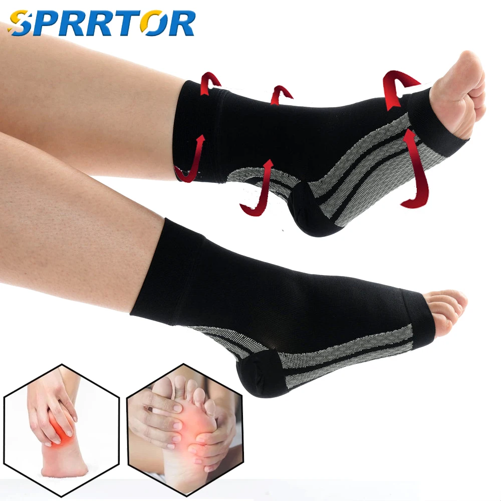 

1Pair Ankle Brace Compression Sleeve,Relieves Achilles Tendonitis,Joint Pain.Plantar Fasciitis Sock with Foot Arch Support