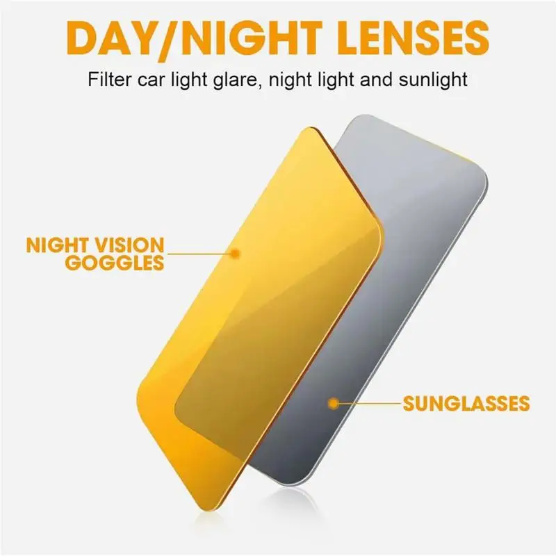 Car Sun Visor 2 In 1 Day Night Anti Glare Dazzling Goggle HD Anti-UV Rotatable Driving Mirror Auto Sunshade Baffle Car Parts