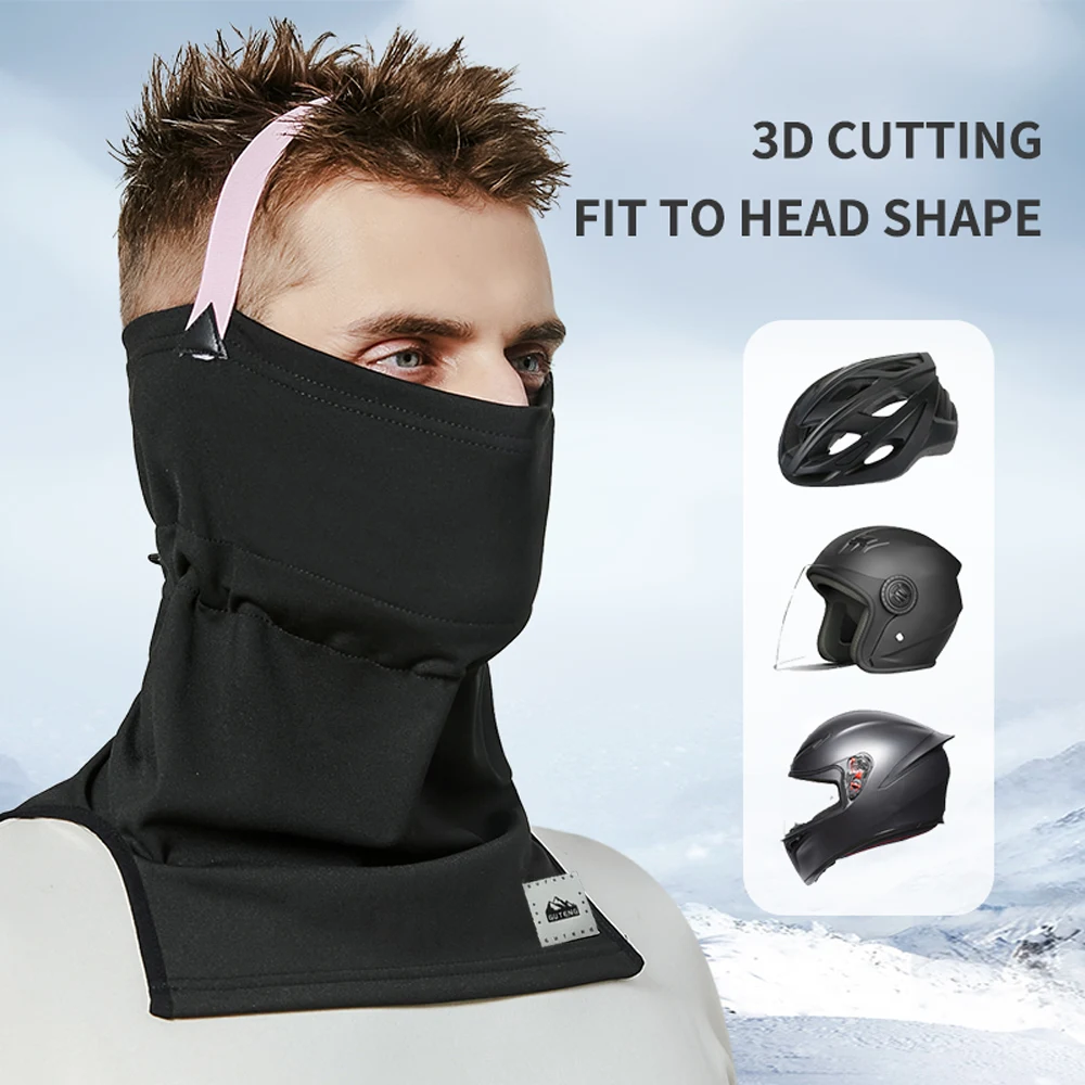 Winter ski mask warm mask men and women cycling ski head cover windproof face protection neck scarf plus velvet high elastic