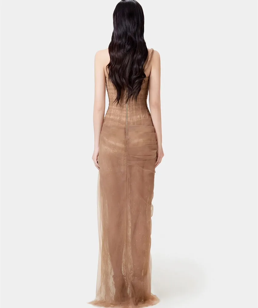 المدرج أزياء مثير الصيف واحد الكتف حفلة موسيقية فس...