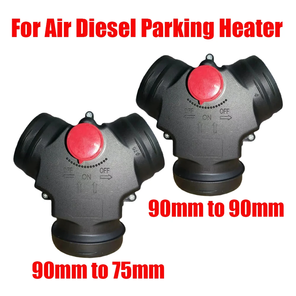 Valve Flap Adjustable Air Diesel Heater Vent Ducting T Branch 90mm To 75mm
