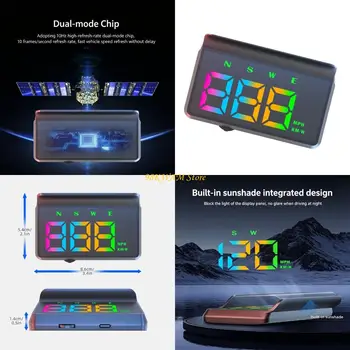 Display HUD universale per auto con navigazione tachimetro a colori e avvisi sicurezza Installazione semplice per tutti i