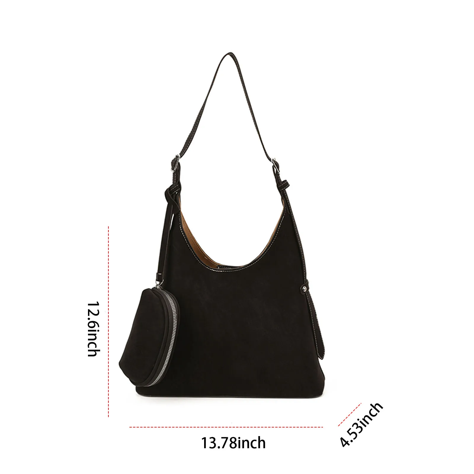 Women PU Leather Underarm Shoulder Bag with Adjustable Strap Shoulder Crossbody Bag Large Capacity Shoulder Bag for Work Travel