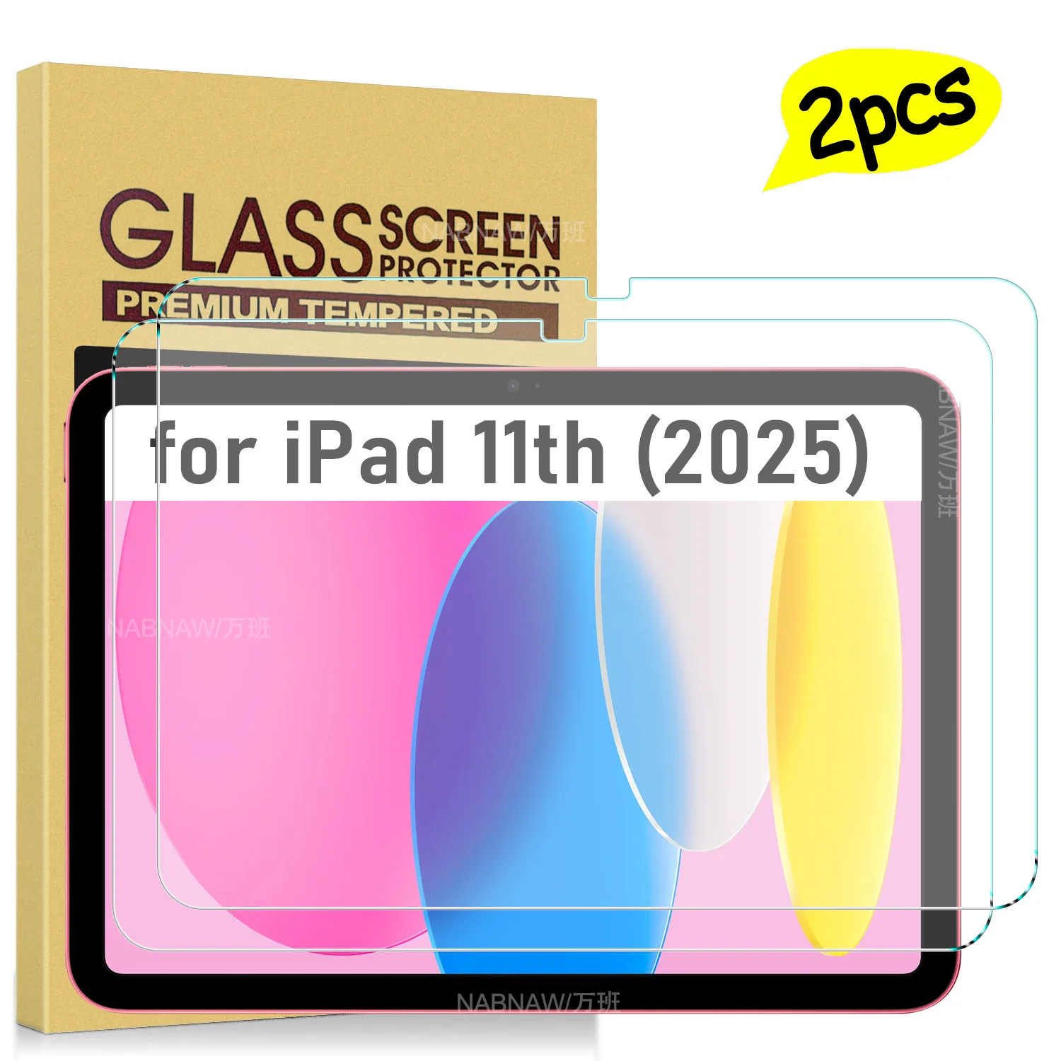 Pour iPad 11 verre trempé pour iPad 2025 11e génération protecteur d'écran iPad 11 pouces A16 Film garde anti-rayures HD 2-Pack