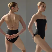 Women's Black Gymnastics Leotards Long Sleeve Patchwork Mesh Bodysuits Adult Ballerina Dance Kink Costumes - Image 5