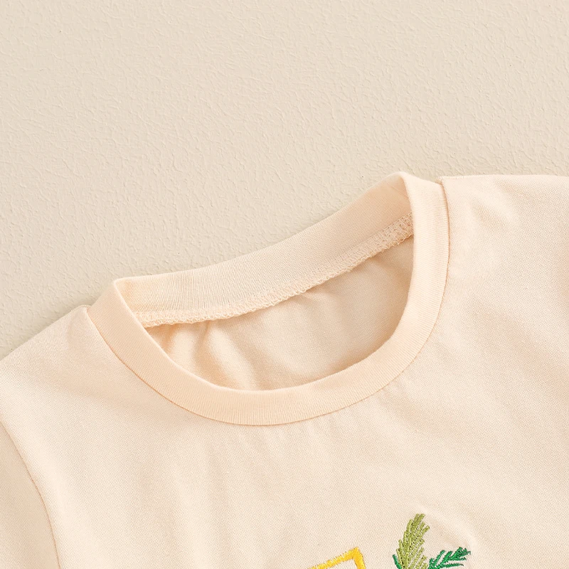 

Toddler Birthday T-Shirt Animal Number Embroidery Round Neck Short Sleeve Tops for Little Boy Girl