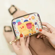 

Cartoon Mini Organ Business ID Credit Card Holder Men Women Wallet PU Leather Zipper Passport Card Case Coin Money Bag Purses