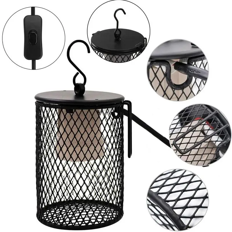 Reptile Heating Lamp Guard Lizard Turtle Lampshade Shell Heater Bulb Mesh Cover Anti-scald Bulb Ceramic Light Protector