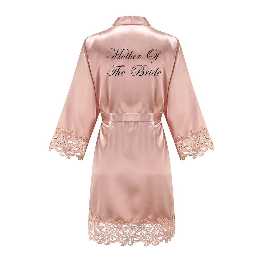 Women Sleepwear Bride Robes Silk Robe Sleepwear Pajamas Satin Pajamas Wedding Robe Bridesmaid Sister Mother of the Bride Robes Lace Robe Female Lace Bathrobe Womens Robes Rose Gold