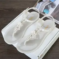 Sandals for Woman with Low Heels Summer 2025 Black Women's Shoes Plastic Footwear Flip-flops Beach Pvc New Breathable Fashion H - Image 3