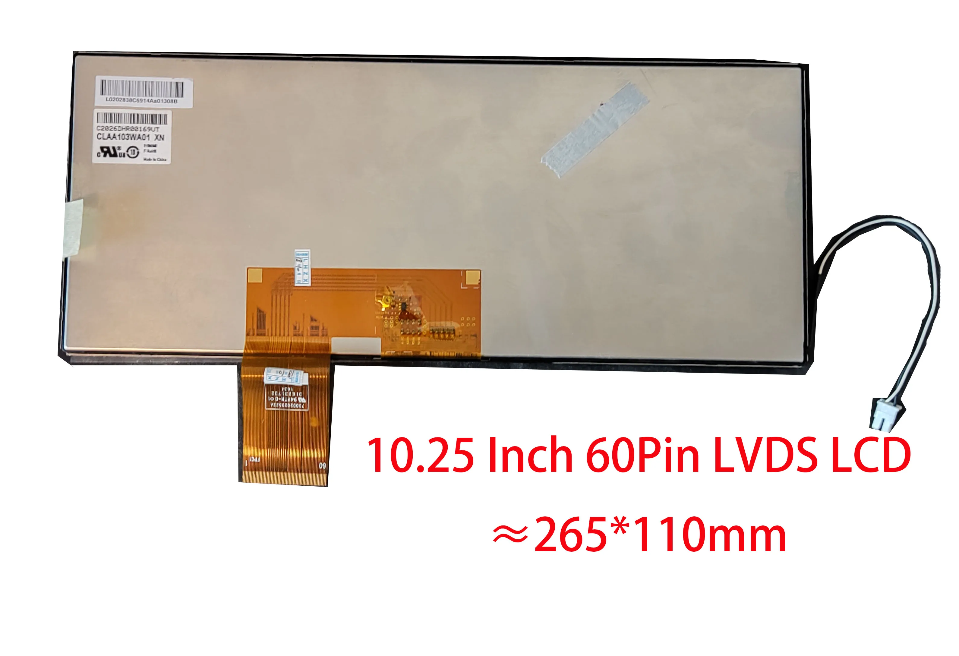 tira 1280x480, CLAA103WA01 XN, 10.25 Polegada, 10.3 Polegada