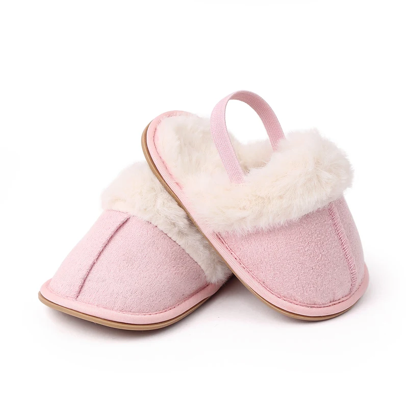 Baby Winter Warm Slipper Soft and Warm Fluffy High Quality TPR Sole Anti-slip Hot Selling for Newborn Toddler Indoor Prewalking 4
