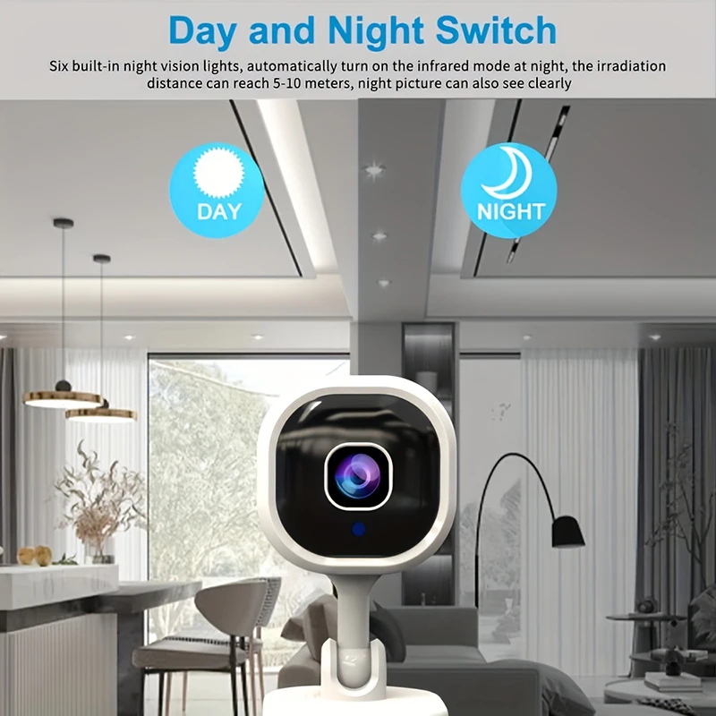 1080p HD Wifi Camera Indoor Mini Home Surveillance Camera Night Vision Two Ways Audio Human Detection 2.4G Security Camera 4