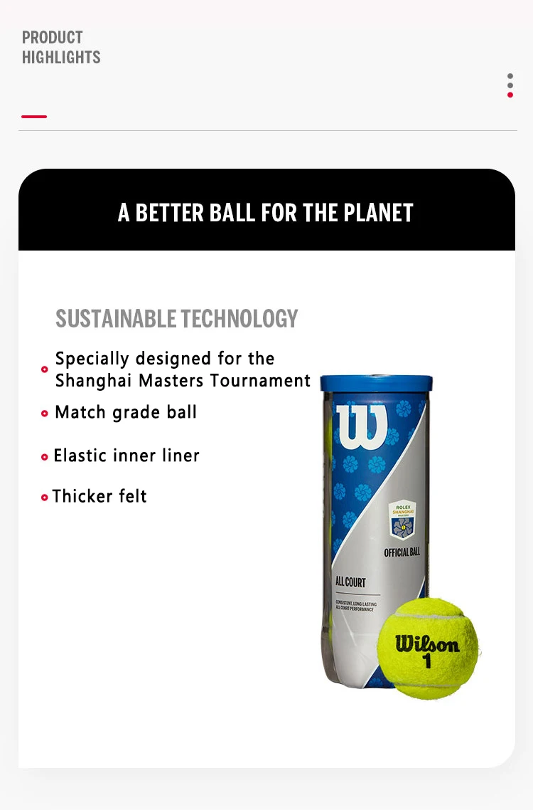 Description Picture 3 of itemWILSON Professional Tennis Training Ball Beginner High Elasticity Indoor Sports Competition Resistant Balls Accessories