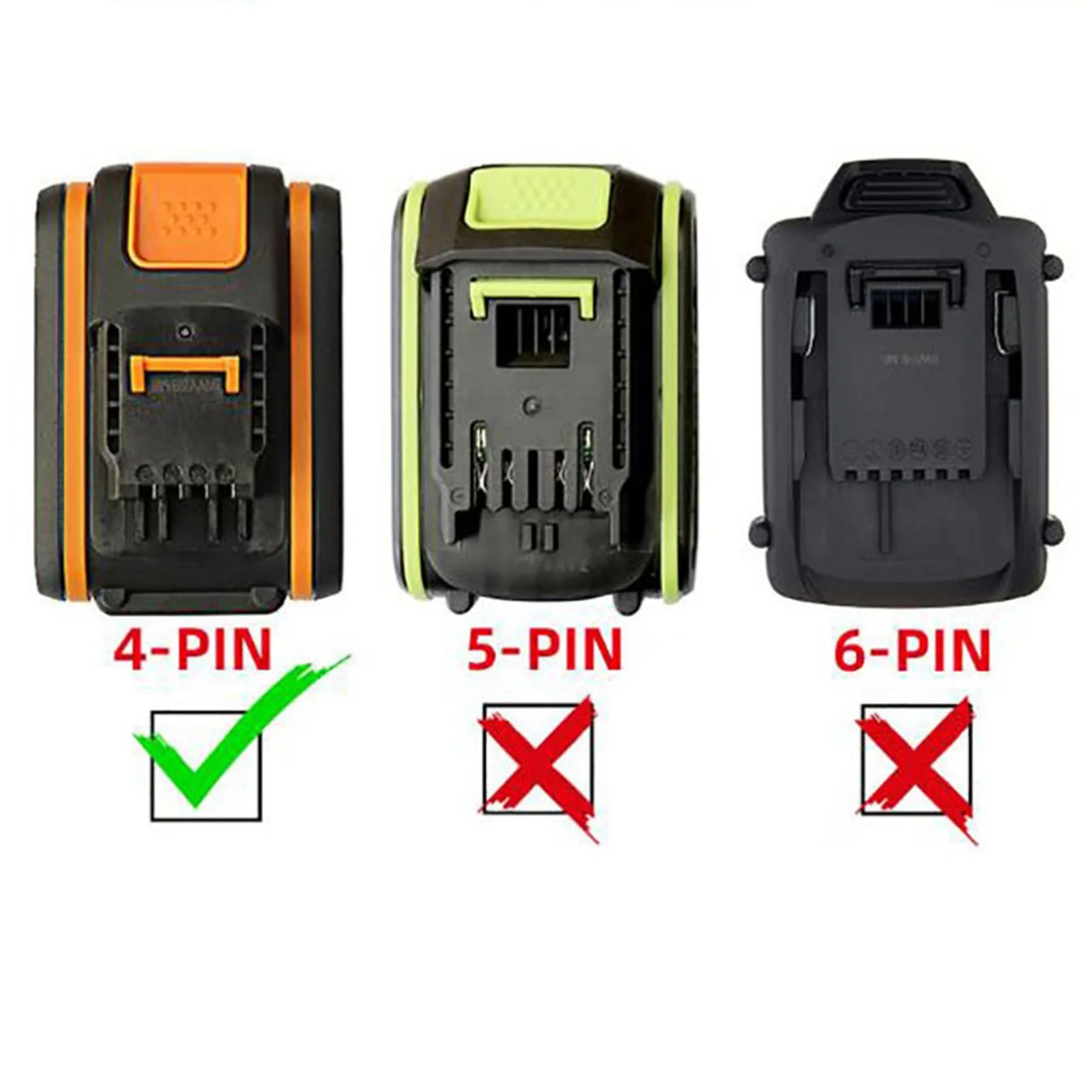 Adapter Light Lamp Flashlight Torch USB Mobile Phone Charger for Worx Orange 4 Pin Socket 20V Li-Ion Battery Power Bank Vogue