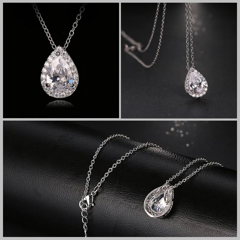 Jewelry Set Nigerian Water Drop Cubic Zirconia Wedding Jewelry Sets inlay Luxury Crystal Bridal Jewelry Set Gifts For Bridesmaids AS099 jewelry sets jewelry set