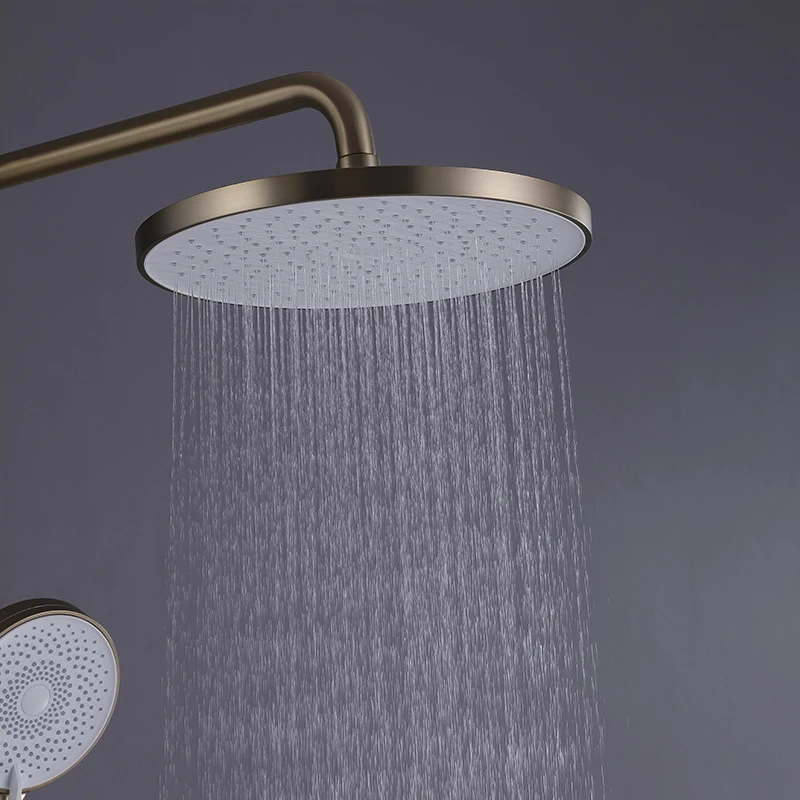 Hot Cold Mixer Rain Shower Mixer Faucet Bathroom LED Digital Brush Gold Shower System Bathtub Wall Mount SPA Fall Bath Taps Set 2