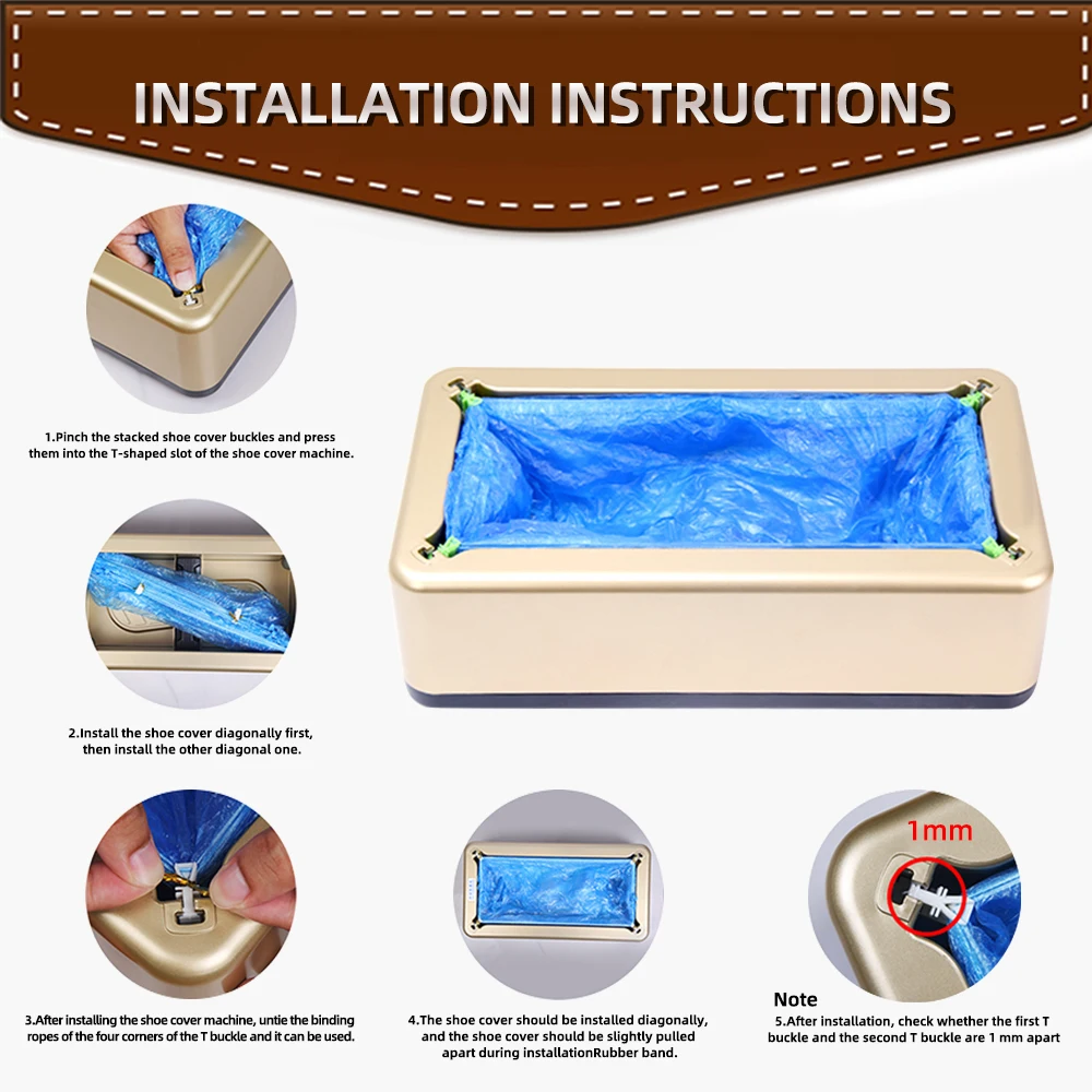 Automatic Shoe Cover Machine with 200 Disposable Shoe Covers Cover Dispenser for Home & Office Disposable Non-slip indoors