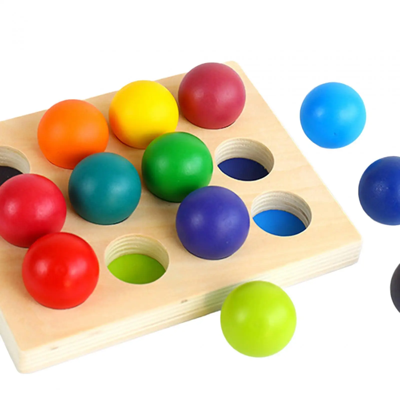 

Wooden Color Sorting Balls Game for Toddlers Training Logical Thinking Boards Game Age 2 3 4 5 Years Fine Motor Skills Peg Board