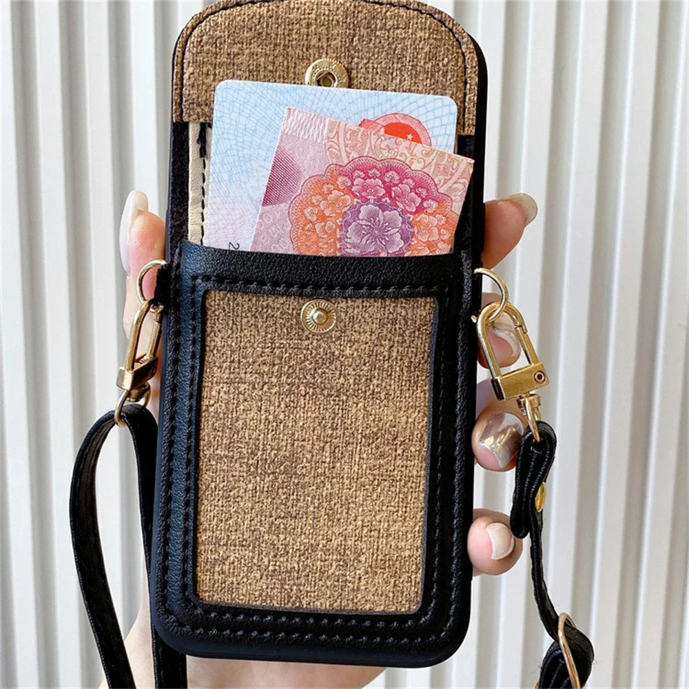 Luxury Flower Leather Wallet Crossbody Lanyard Strap Case