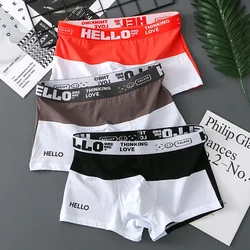 Men’s Panties Fashion Letters Cotton BoxerShorts Color Blocking Man Underwear Boxers Breathable U Convex Underpants Plus Size