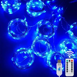 LED Curtain String Lights - Festive Fairy Lights with Remote Control for Home and Holiday Décor (Blue Light)