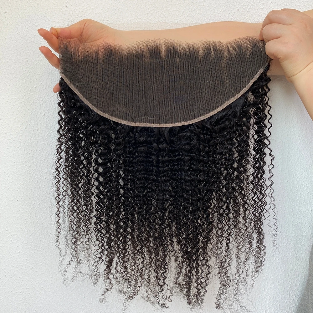 Kinky Curly 13x6 HD Lace Frontal Melt Skins Invisible HD Lace Closure 13x4 Full Frontal Only Curly Hair Virgin Hair For Woman