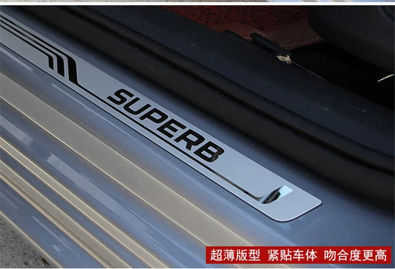 

Original Factory Stainless Steel Car Door Cover Outside Door Sill Plate Car Styling For Skoda Superb 2016 2017 2018 2019 H