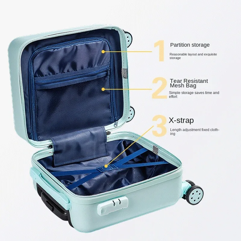 Valise trolley de voyage portable avec serrure et roues_voghion.com