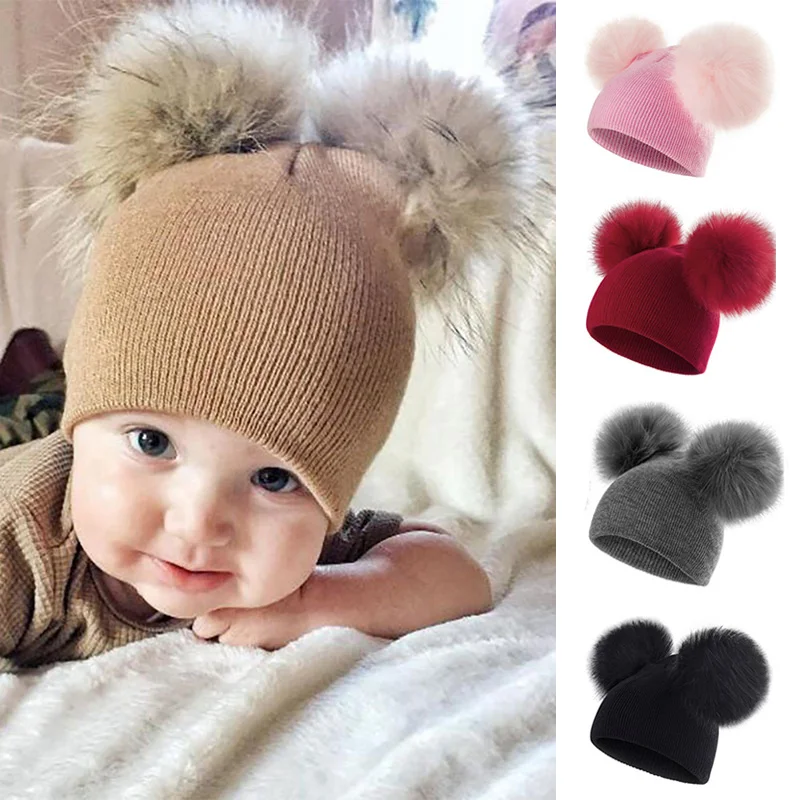 Bonnet double pompon bebe sale