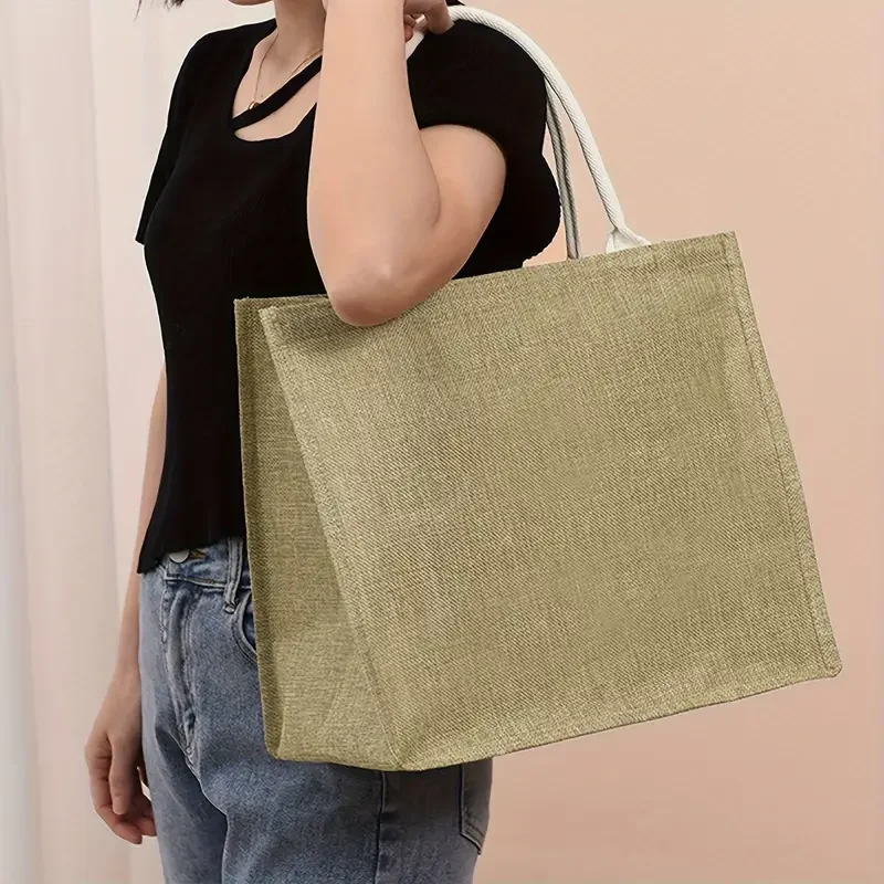 Linen Tote Bag Reusable Grocery Shopping Bag Eco-friendly Supermarket Storage Bag and Organizer tote bags storage bags shopping bag grocery bags linen bags