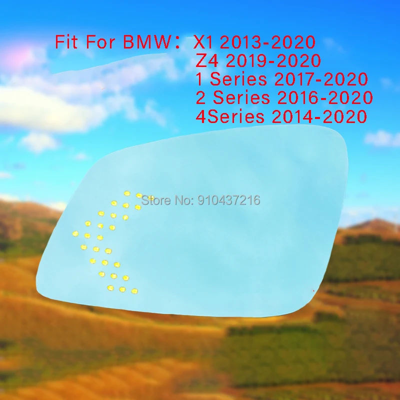 

Нагревательные синие линзы для BMW X1 Z4 2013-2020, большое зеркало заднего вида, широкоугольные синие стеклянные антибликовые поворотные одиночные лампы