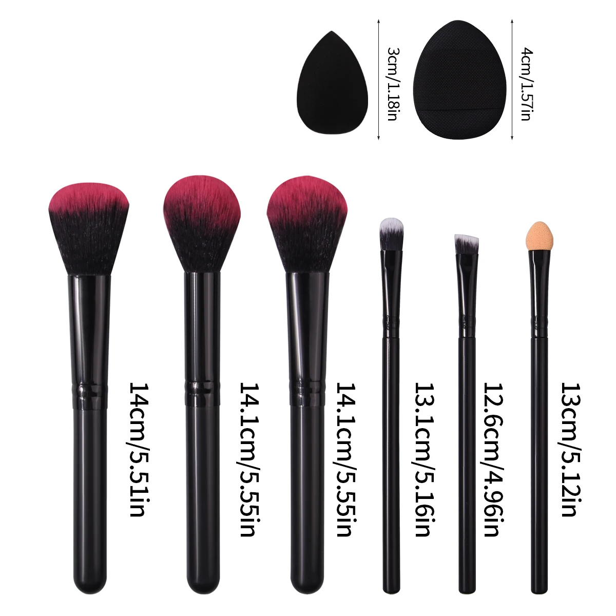 10PCS high-quality makeup brush set includes multi-purpose facial makeup set brushes + soft mini beauty egg/thumb powder puff