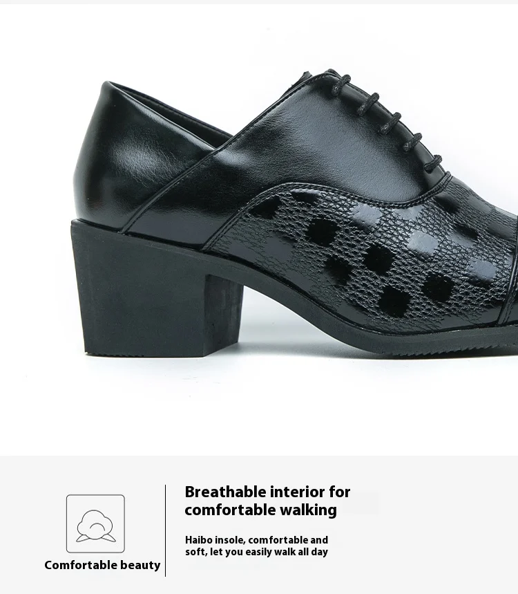 6CM High Heel Klassische Männer Luxus Business Leder Schuhe Derby Gentleman Ehrenwerte Oxford Party Hochzeit Schuhe für Männer Kleid schuhe – Detail 8