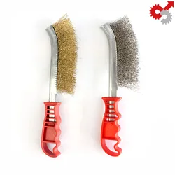 Steel Wire Brush Barbecue BBQ Cleaning Stainless Brass Iron Knife Shape Durable Small Copper Derusting Kitchen Rust Removal