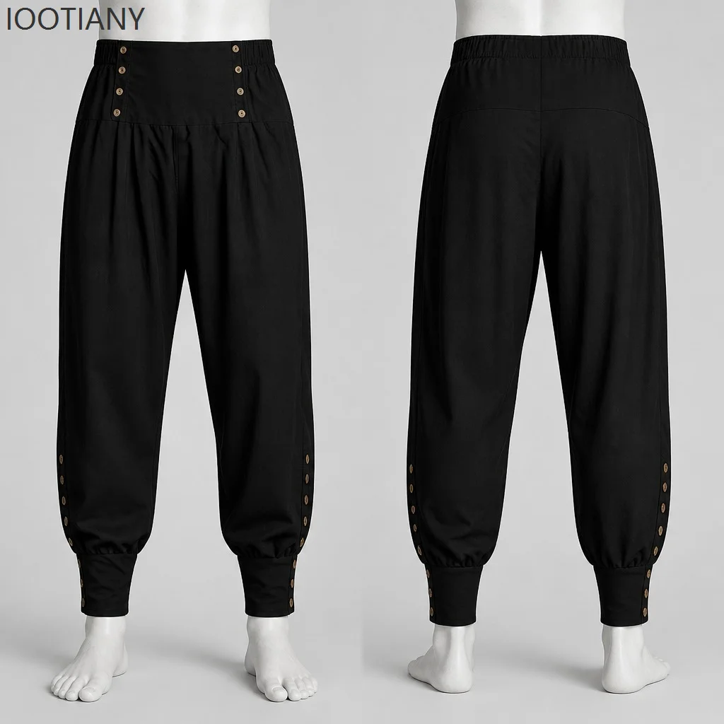 Costume da Uomo Medievale Rinascimentale, Giacca Corta con Maniche a Sbuffo e Lacci, Pantaloni da Pirata Vittoriano per Spettacoli e Cosplay - immagine 6