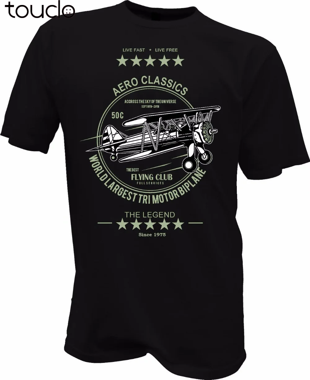 New Summer Style T-Shirt Con Stampa T-Shirt Per Uomo Flying Club Shirt Aero Club Rc Flugzeug Classic Flieg Vintage T Shirt